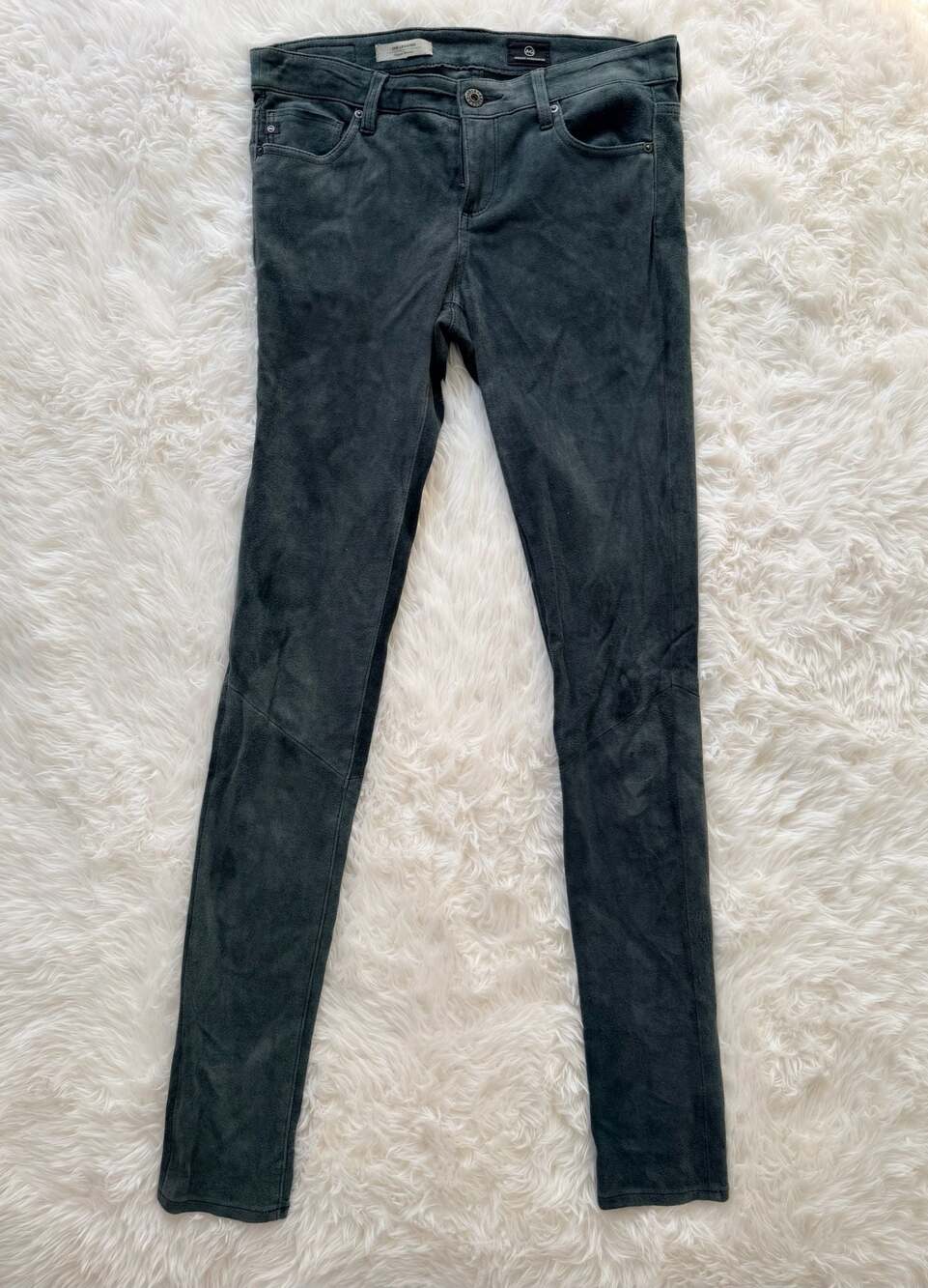 AG Adriano Goldschmied The Legging Super Skinny Leather Pants Size 27